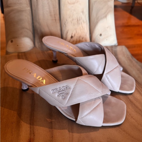 Prada Criss Cross Quilted Mules - Picture 1 of 9
